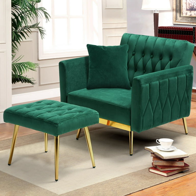 Siemon Velvet Accent Chair Everly Quinn Fabric Green Velvet
