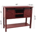 thumbnail image 2 of eHemco Antique Farmhouse Console Table with Sliding Barn Doors and Bottom Storage Shelf, Antique Red, 2 of 4
