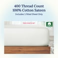 thumbnail image 4 of California Design Den King Size Fitted Sheet Only, Soft 400 Thread Count 100% Cotton Sateen, Deep Pocket, All-Around Elastic, Sidedicators - Ivory (Pale Tone), 4 of 9