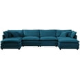 thumbnail image 4 of U-Shaped Oversized Sectional Sofa Modern Deep Seat Reversible Chaises Sofa&Couch with Movable Ottomans and 6 Pillows, Modular Sleeper Upholstered Couch for Living Room, Apartment, Studio, Office, 4 of 10