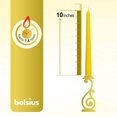 thumbnail image 2 of BOLSIUS 4 Pack Yellow Taper Candles - Tall Unscented 10 Inch Dinner Candle Set - Premium European Quality - 100 % Paraffin Wax Cotton Wicks Smokeless, Dripless, Home Decor Candle 7.5 Hour Burn Time, 2 of 5