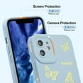 thumbnail image 4 of Case for iPhone 12 6.1 inch, Glitter Cute Iridescent Butterfly Pattern Sparkly Bling Laser Case Soft TPU Bumper Slim Protective Women Girls Phone Cover - Blue, 4 of 15