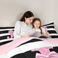 thumbnail image 4 of Feelyou Initial Letter J Bedding Comforter Set 7 Pieces for Teens, Cartoon Monogrammed Full Bedding Set, Princess Ribbon Reversible Fitted Sheet Flat Sheet, Microfiber Bedroom Decor, 4 of 7