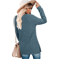 thumbnail image 3 of SOMER Fall Sweaters for Women Pullover Long Sleeve Crewneck Button Detail Casual Cozy Oversized Women Sweaters Ribbed Knit Lightweight,2025 Blue, 3 of 6