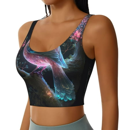 Picia Bird 3 Sports Bra for Women Padded Strappy Sports Bras Medium Support Yoga Bra with Removable Cups Running Yoga Bra-X-Large