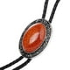 thumbnail image 5 of de cuero Bolo Tie, Western Classic Ties, Indian Bolotie, - rojo Soledad Corbata de piedras preciosas occidentales, 5 of 9