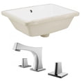thumbnail image 1 of 18.25-in. W Rectangle Bathroom Undermount Sink Set In White - Chrome Hardware AI-22762, 1 of 8