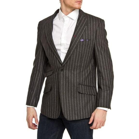 Men's Slim Fit Wool-blend Pinstriped Blazer