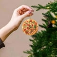 thumbnail image 3 of WUSUOWEI Pizza Ornaments for Christmas Tree Hanging Acrylic Ornament Xmas Decorations Gifts for FoodLovers, Women, Men Round Ornament Holiday Home Decor 5/4/3/2/1PCS, 3 of 8