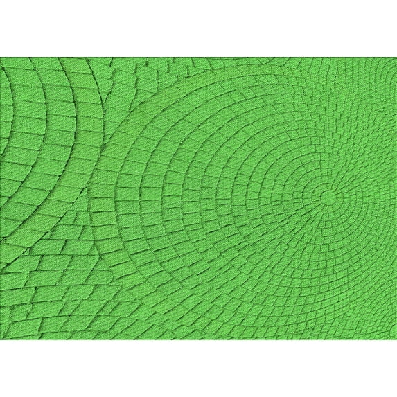Ahgly Company Indoor Rectangle Patterned Neon Green Area Rugs, 5' x 7'