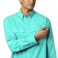 thumbnail image 2 of Columbia Men's Low Drag Offshore Long Sleeve Shirt, Bright Aqua, Medium, 2 of 3