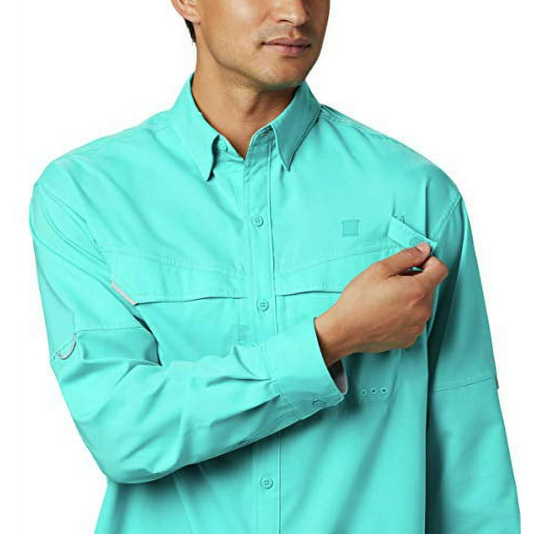 Columbia Men s Low Drag Offshore Long Sleeve Shirt Bright Aqua Medium