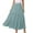 Green, variant on Women Mid-Length Skirt With Pockets High Elasticity Waist Flowing Ruffles Casual Summer Bohemian Style A-Line Skirt Solid Color Smocked Boho Pleated Skirts
