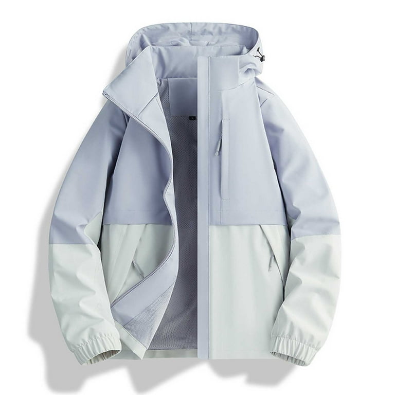 Busydd Womens Windbreaker Jacket Fashion Colorblock Patchwork Rain