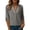 Gray, variant on Women Summer Dressy Casual Blouses Spring V Neck 3/4 Sleeve Shirts Plain Hollow Out Lace Collar Pullover Tops