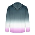 thumbnail image 3 of Blusa de manga larga con capucha para hombre, estilo informal, con botones, estampado degradado, de poliéster, 3 of 4