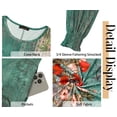 thumbnail image 5 of Fantaslook Fall Dresses for Women Smocked 3/4 Sleeve Dress Floral Midi Casual Dresses with Pockets, 5 of 8