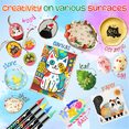 thumbnail image 6 of COORIART 48 Colors Acrylic Paint Markers, Soft Brush Tip Pens, Automatic Ink Control No Bleed Markers Set for Wood, Stone, Canvas, Glass, Fabric, Egg, Rock Painting and DIY, 6 of 6