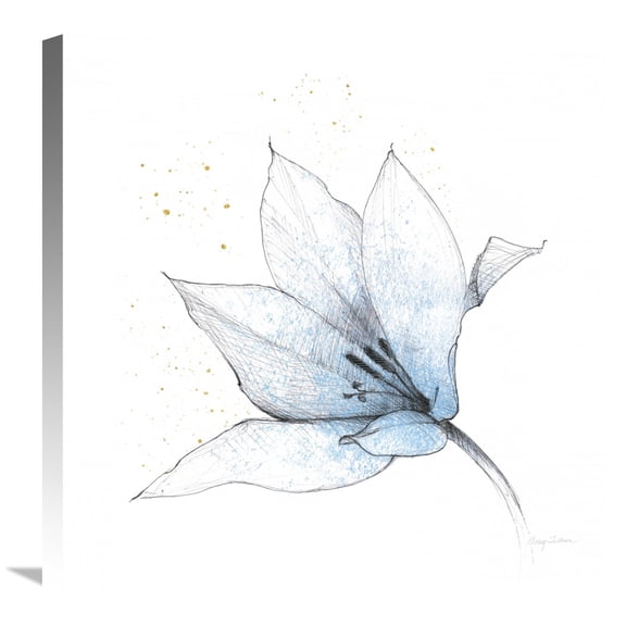 Global Gallery Avery Tillmon 'Blue Graphite Flower IX' Canvas Wall Art