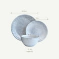thumbnail image 3 of over&back Dinnerware Set - Stoneware Dish Set with Dinner Plates, Salad Plates, Dinner Bowls - 12-Piece All-Occasion Place Settings - Ridge Rim | Light Blue, 3 of 7