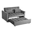 thumbnail image 5 of Joqixon 3 in 1 Convertible Velvet Sofa Bed with Pull Out Coach Bed, Adjustable Backrest, Loveseat Futon Sofa with Pillows & Pockets for Bedroom, Living Room, Apartment, 5 of 9