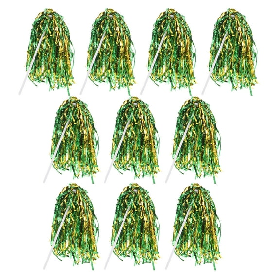 FONDOTIN Performance Cheering Props Metallic Texture Sport Pom Poms for Cheerleading