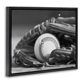 thumbnail image 4 of Stupell Industries Baseball Mitt & Ball Sports Photography Black Floater Framed Canvas Art Print Wall Art, 21 x 17, 4 of 10
