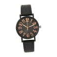 thumbnail image 1 of Reloj de pulsera analógico informal para mujer, elegante y sencillo con correa de piel sintética, a la moda Negro, 1 of 9