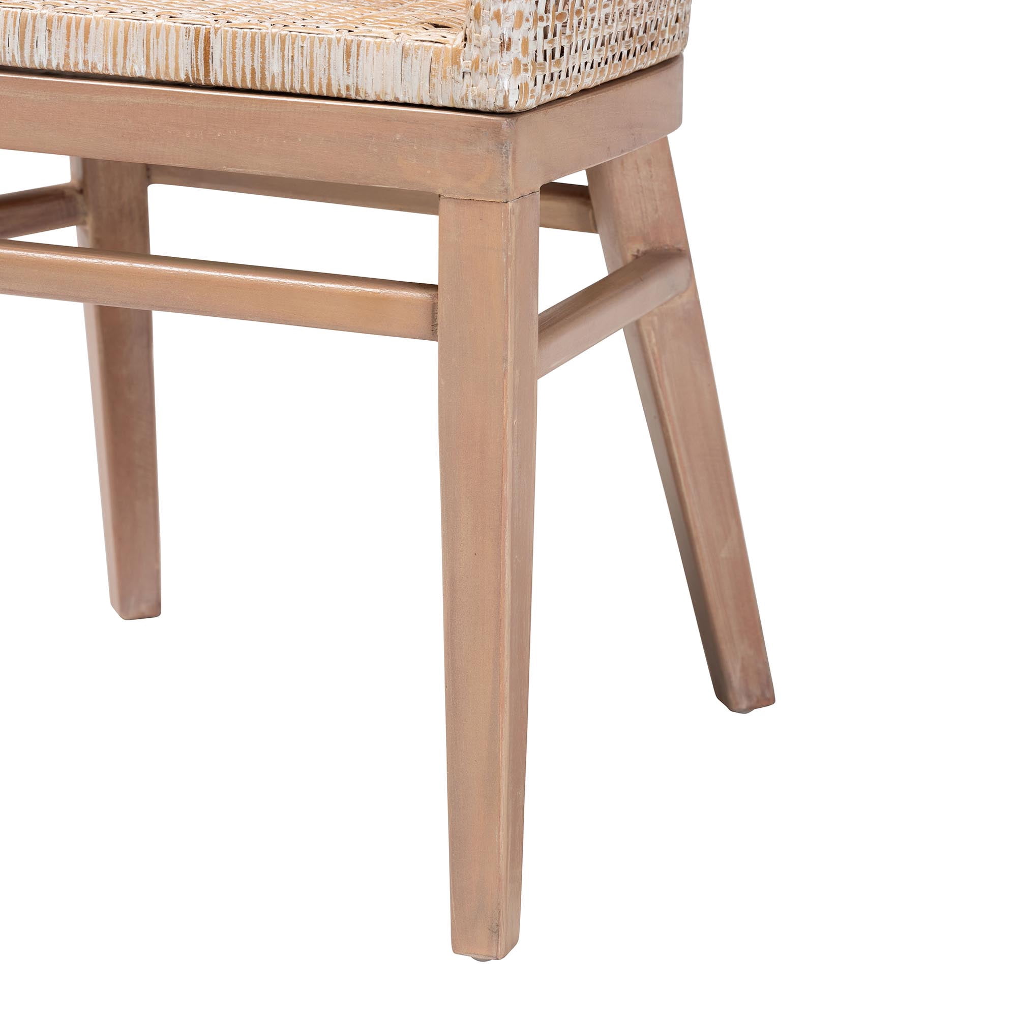 bali & pari Papua Boho Dining Chair, One Size, Antique white washed
