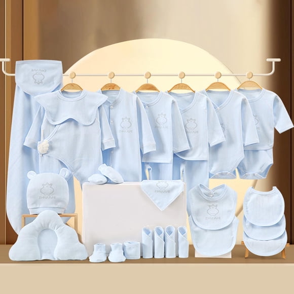 Conjuntos de blusas y camisas de cuello redondo y manga larga Caja de regalo para bebé Conjunto de ropa para bebé recién nacido de 28 piezas Accesorios de regalo para recién nacido de un mes Regalo de