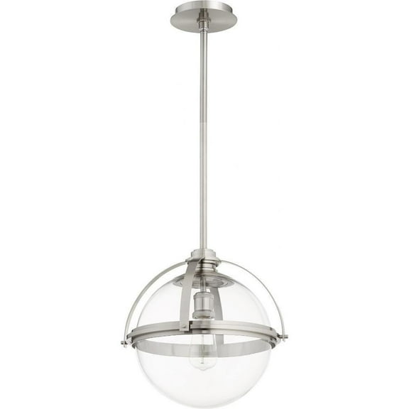 Eaton Hill 1 Light Globe Pendant in Transitional Style 14.75 inches Wide By 15.5 inches High-Satin Nickel Finish Bailey Street Home 183-Bel-2811239