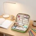 thumbnail image 6 of Multi-layer Transparent Pencil Pouch, Large Capacity Cloth Makeup Brush Bag, Multifunctional Stationery Storage Bag for Home Office Travel Hotel Daily Use, 6 of 6