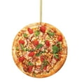 thumbnail image 4 of WUSUOWEI Pizza Ornaments for Christmas Tree Hanging Acrylic Ornament Xmas Decorations Gifts for FoodLovers, Women, Men Round Ornament Holiday Home Decor 5/4/3/2/1PCS, 4 of 8