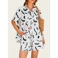 thumbnail image 3 of PRETTYGARDEN Women Summer 2 Piece Beach Outfits Printed Short Sleeve Tops Lounge Shorts Casual Tracksuit Set, 3 of 6