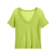 thumbnail image 7 of Admvng Womens Casual Tops Mesh Round Neck Short Sleeve Summer Loose Fit Blouses, 7 of 7