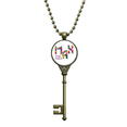 thumbnail image 1 of Strength Hope Art Deco Fashion Key Necklace Pendant Tray Embellished Chain, 1 of 3