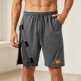 thumbnail image 4 of Tear Away Shorts for Men Snap On Athletic Cotton Shorts Elastic Waist Drawstring Casual Short Pants Solid Loose Sport Short Bottoms with pockets Gym Training Daily Vacation, 4 of 7