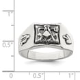 thumbnail image 2 of White Sterling Silver Ring Band Men's Antiqued Masonic, 2 of 2