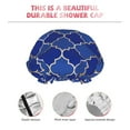 thumbnail image 5 of Kll Blue Gold Grid Lantern Shapes Pattern Shower Cap & Bath Cap For Women,Reversible Oversized Waterproof Shower Caps For All Hair Lengths,Elastic Reusable Bathing Hair Cap, 5 of 9