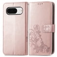thumbnail image 7 of for Google Pixel 8a Wallet Case, [Flower Embossed] Premium PU Leather Flip Protective Case Cover with Card Holder and Stand with Wrist Strap for Google Pixel 8a, Rosegold, 7 of 7