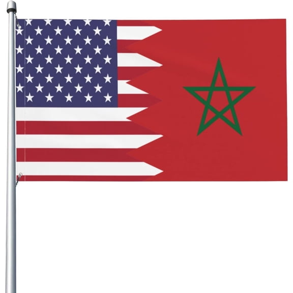 America Morocco Friendship Flag Flag 3x5 Ft UV Resistant Durable Quality Decoration Yard Indoor Garden Banners