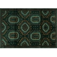 thumbnail image 1 of Ahgly Company Machine Washable Indoor Rectangle Persian Turquoise Blue Traditional Area Rugs, 7' x 10', 1 of 4
