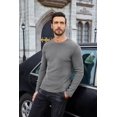 thumbnail image 5 of COOFANDY Long Sleeve Shirts for Men Thermal Underwear Slimming Crewneck Sweater Base Layers Knitted Pullover Fall Outfits, 5 of 6