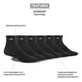 thumbnail image 3 of Adidas Men's Athletic Cushioned Quarter Socks, Black (6), 3 of 3