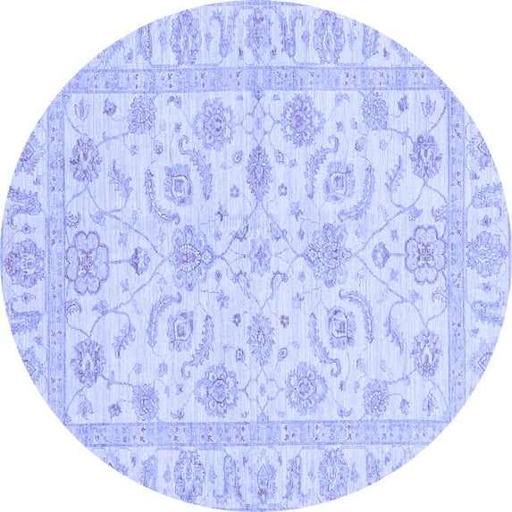 Ahgly Company Indoor Round Oriental Blue Traditional Area Rugs, 6' Round