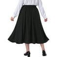 thumbnail image 3 of Agnes Orinda Women's Plus Size Skirt Tie Knot High Waist Flowy Swing A-Line Midi Skirts with Pockets 1X Black, 3 of 6