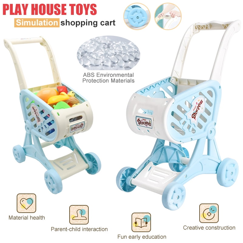 LNKOO Kids Shopping Trolley Toy Pretend Play Grocery Cart Toys Fun