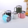 thumbnail image 3 of Taza de café de 12 oz, a prueba de fugas, con aislamiento al vacío y tapa, para camping, de acero inoxidable de doble pared, para viajes, termo para café al aire libre., 3 of 7