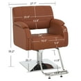 thumbnail image 6 of BarberPub Hydraulic Swivel Styling Salon Chair, PVC Leather, 300lb Capacity, Brown, 6 of 12
