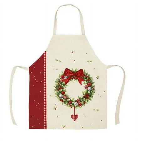 

Christmas Gift Flower Lavender Pattern Linen Hand Wipe Sleeveless Waist Apron Adult Home Decoration Kitchen Baking Delantal
